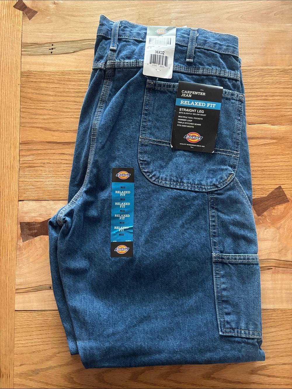 Dickies Men's Relaxed Fit Carpenter Jeans - Dark Blue Denim